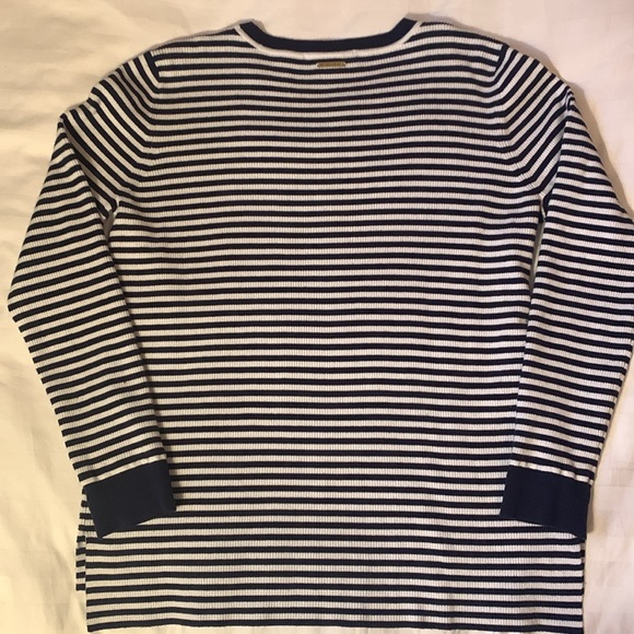 Michael Michael Kors viscose/nylon/spandex striped tunic sweater mid weight EUC - Picture 4 of 6